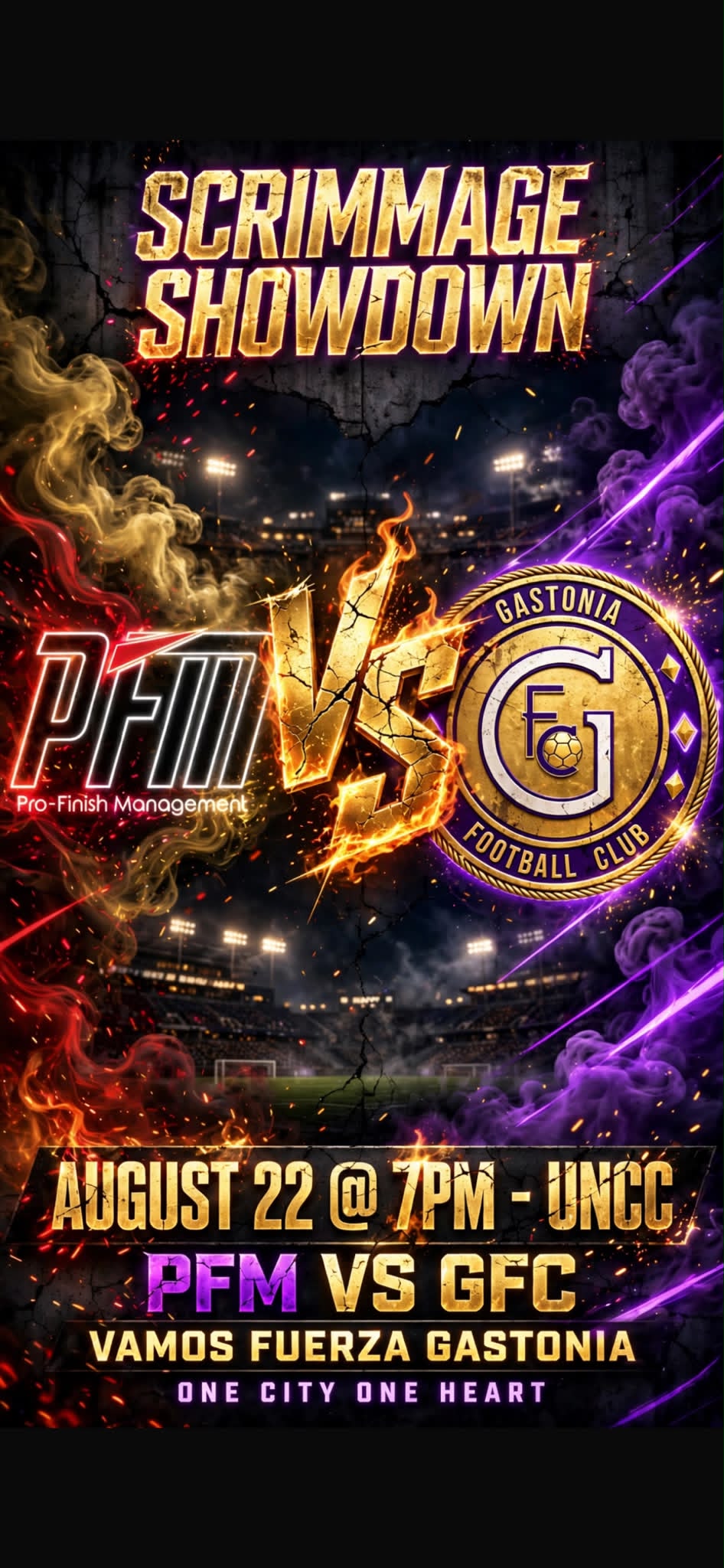 Gastonia FC Strikers, face off against PFM Saturday 8/22/26 kick off time 7:00 pm